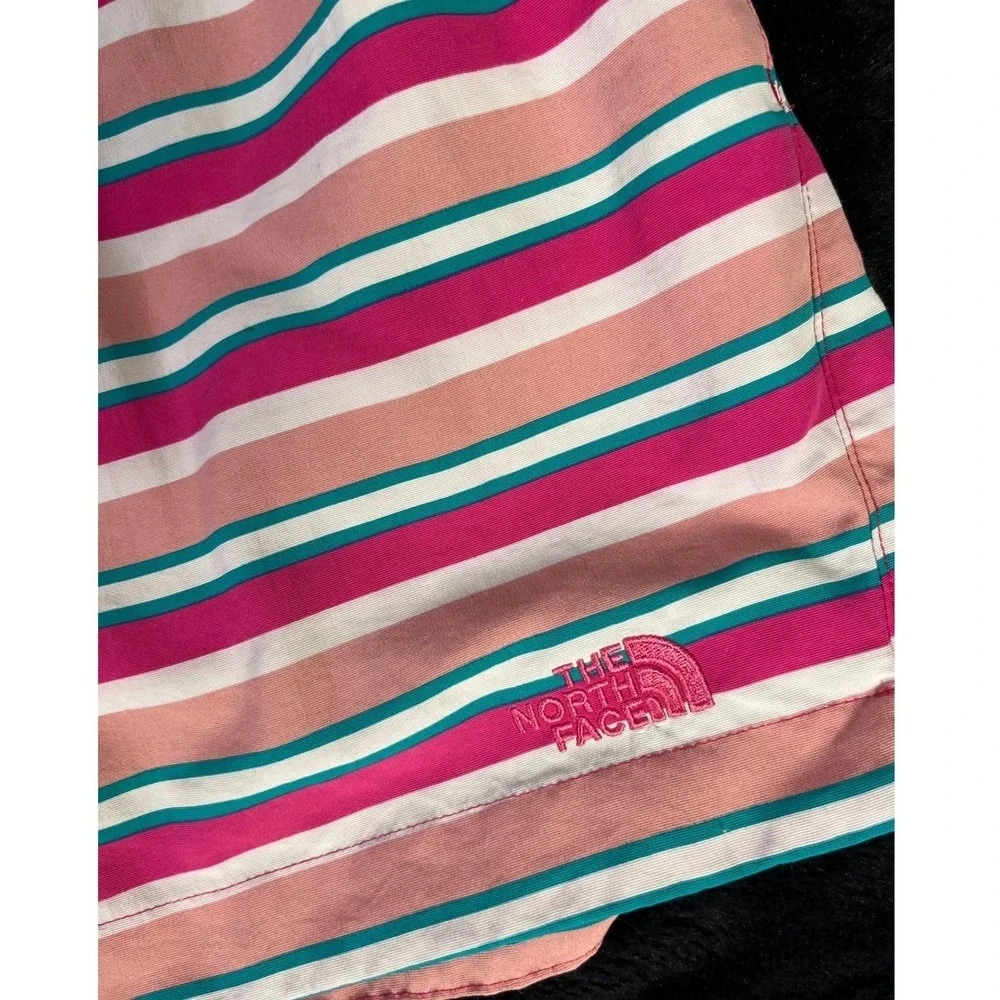 The‎ North Face Retro Women's Athletic Shorts XL Pink Striped Activewear